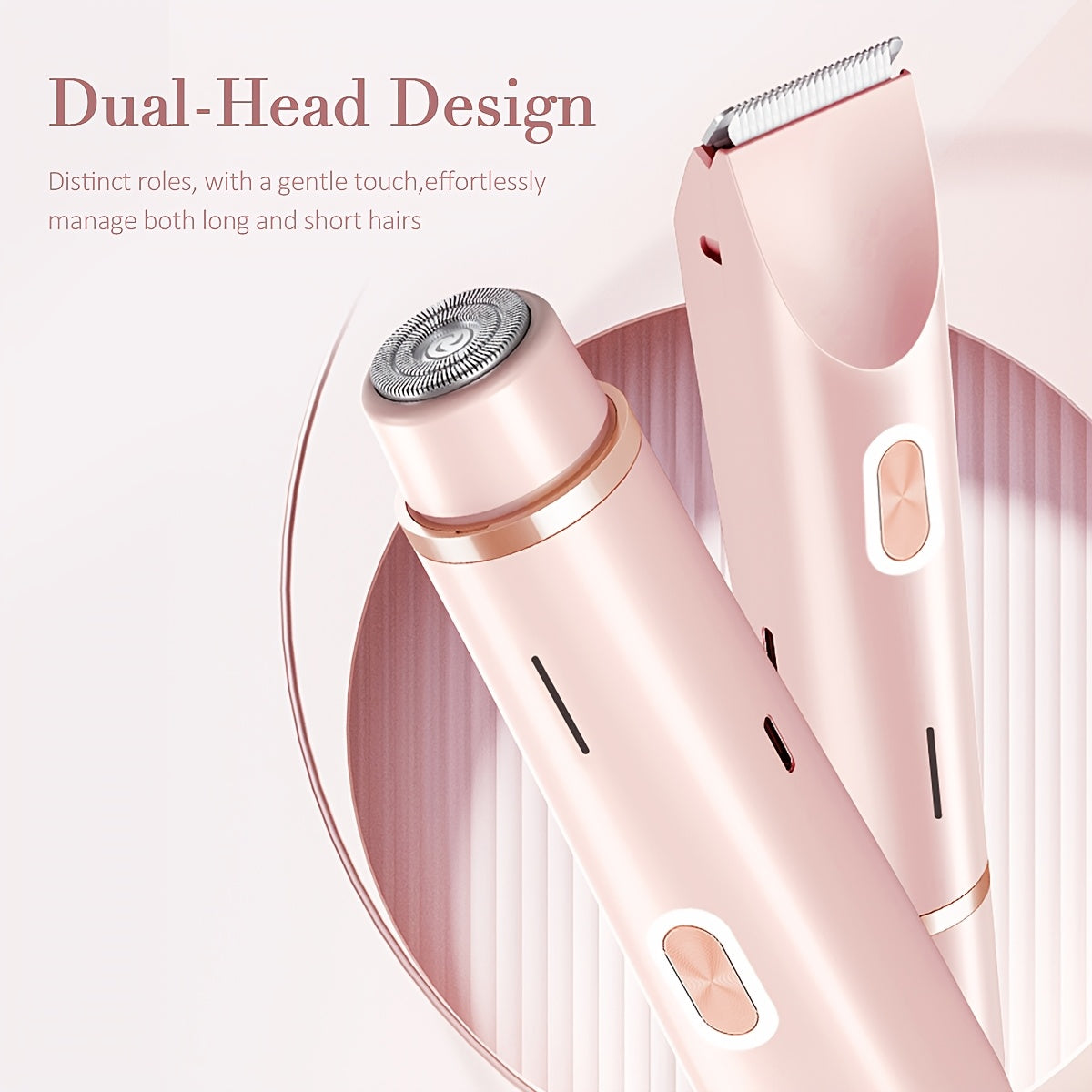 1pc Dual-Head Electric Hair Trimmer for Women, Rechargeable Lithium Battery, USB Charging, Multipurpose Bikini Razor and Face Shaver for Arms, Thighs, Body with Rechargeable Lithium Battery, USB Charging, for Ideal New Year G
